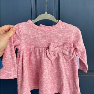 Rene Rofe Baby Pink Long Sleeve Top with Bow